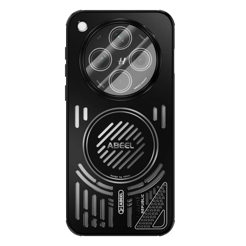 ABEEL For Oppo Find X8 5G Magnetic Case Aluminium Alloy + PC + TPU Hollow Heat Dissipation Phone Cover - Black