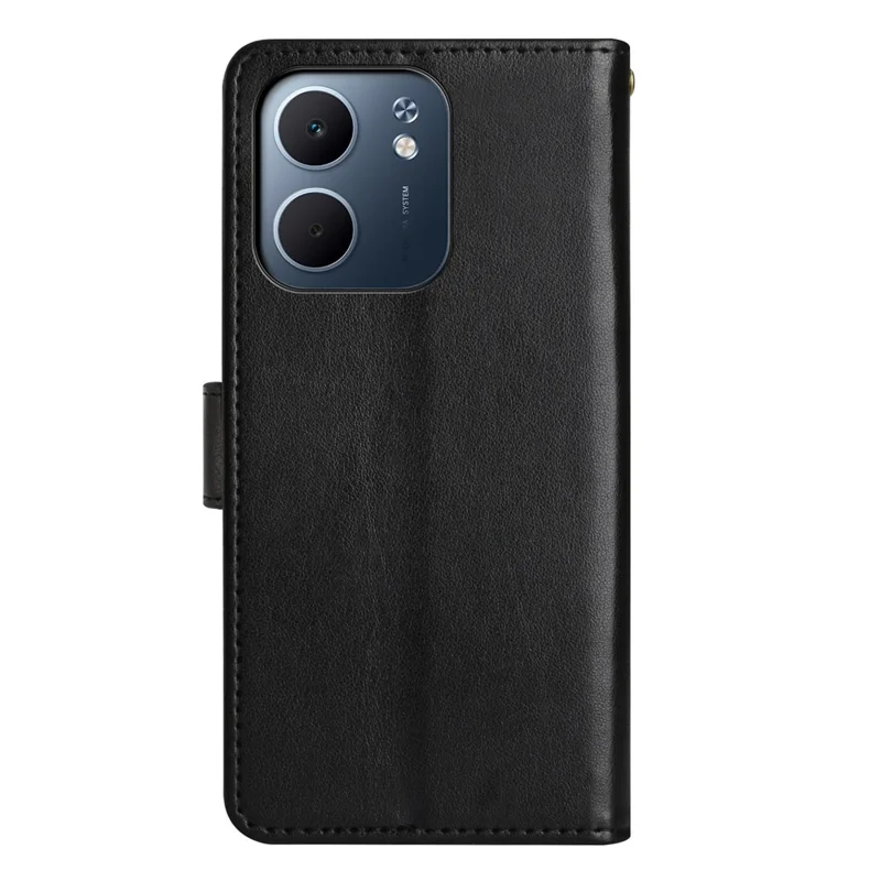 For Oppo A5x 4G Leather Wallet Case Butterfly Flower Imprint Phone Cover with Strap - Black