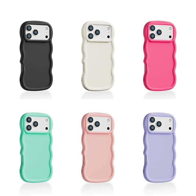 Compra em Massa para Capa de iPhone 17 Pro com Borda Ondulada Antiderrapante de TPU para Celular - Branco