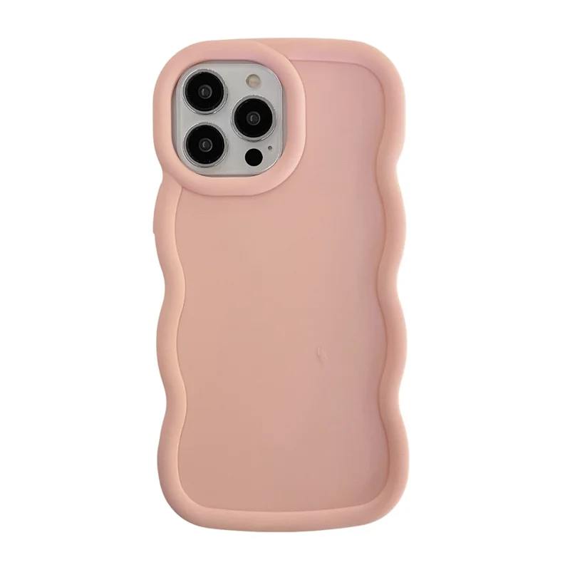 Großeinkauf für iPhone 16 Pro Max Hülle Wellenrand Stoßfeste TPU Handyrückseite - Hellrosa