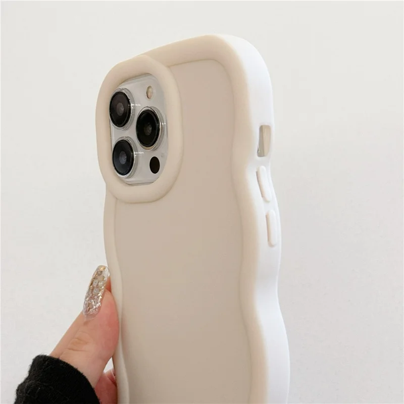Bulk Purchasing For iPhone 16 Pro Case Wave Edge Anti Drop TPU Phone Back Cover - Light Pink