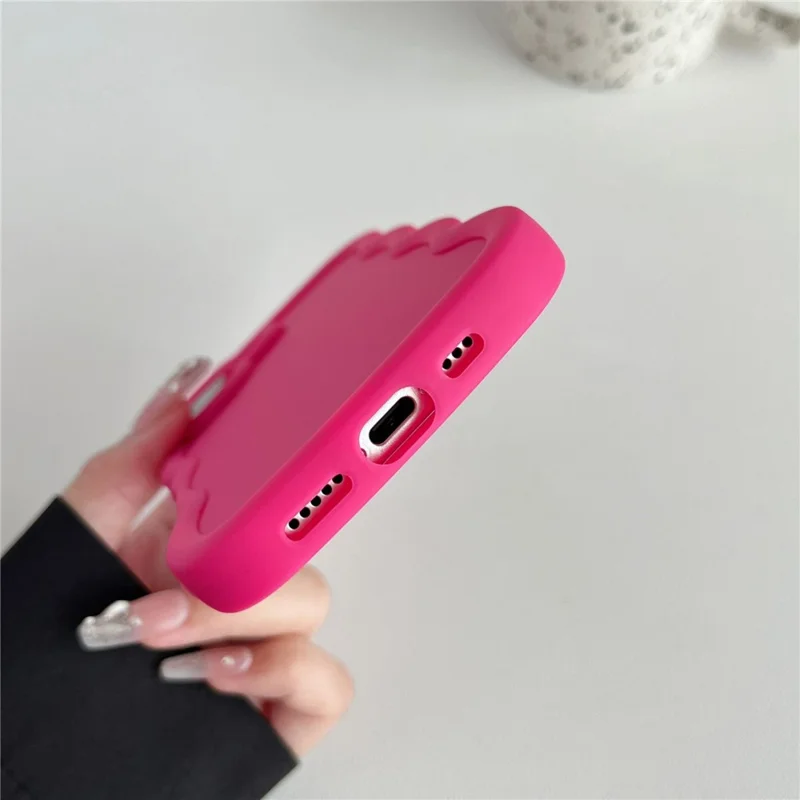 Оптовая закупка чехла для iPhone 16 с волнообразным краем, противоударный TPU-чехол для задней панели - Черный