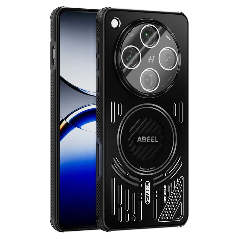 ABEEL Pour Oppo Find X8 Pro 5G Étui Magnétique en Alliage d'Aluminium + PC + TPU avec Dissipation Thermique - Noir