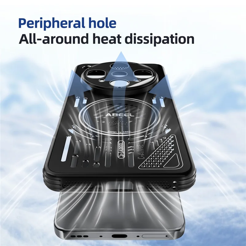 ABEEL Pour Oppo Find X8 Pro 5G Étui Magnétique en Alliage d'Aluminium + PC + TPU avec Dissipation Thermique - Noir