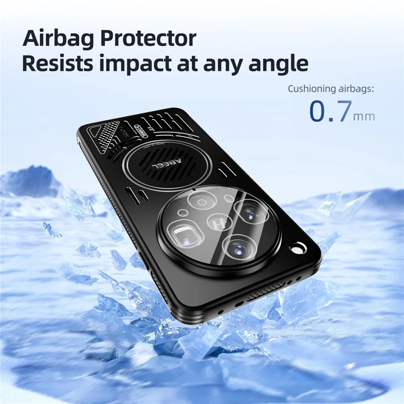 ABEEL Pour Oppo Find X8 Pro 5G Étui Magnétique en Alliage d'Aluminium + PC + TPU avec Dissipation Thermique - Noir