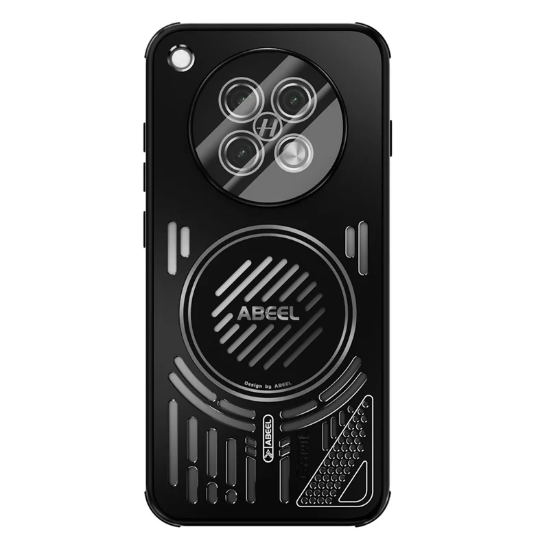 ABEEL For Oppo Find X8s 5G Magnetic Case Aluminium Alloy + PC + TPU Hollow Heat Dissipation Phone Cover - Black