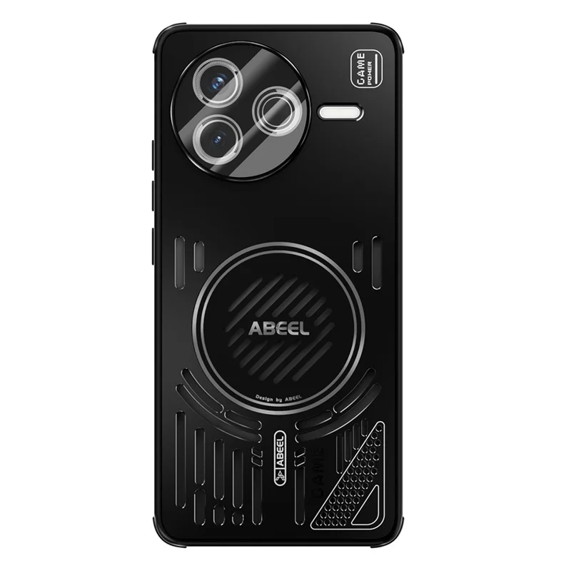ABEEL pour Xiaomi Redmi K80 5G / Poco F7 Pro 5G Étui Magnétique en Alliage d'Aluminium + PC + TPU avec Dissipation Thermique - Noir