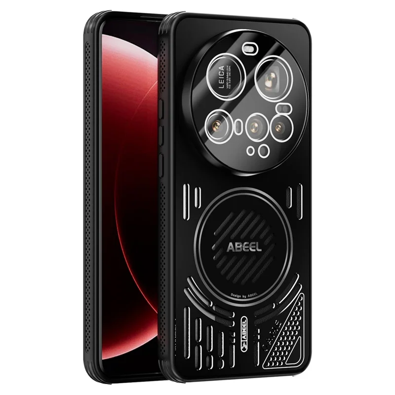 Capa Magnética ABEEL para Xiaomi 15 Ultra em Liga de Alumínio + PC + TPU com Dissipação de Calor Vazada - Preto