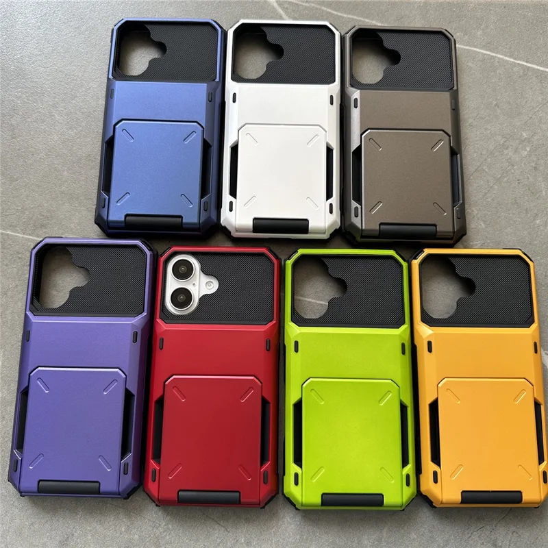 Étui pour iPhone 17 PC + TPU Double Couche avec Porte-Carte - Bleu