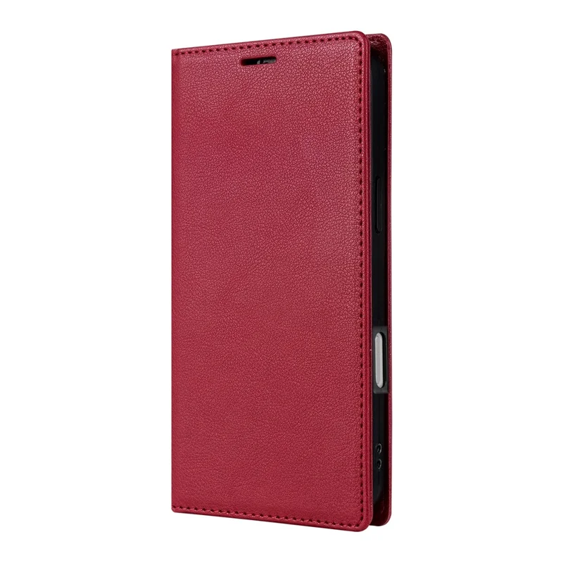 For iPhone 17 Wallet Case Magnetic Closure PU Leather Phone Cover - Red