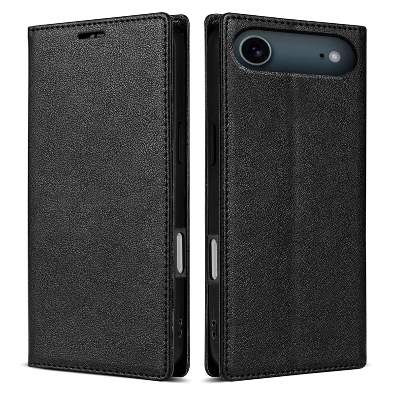 Funda Tipo Cartera de Cuero PU para iPhone 17 con Cierre Magnético - Negro