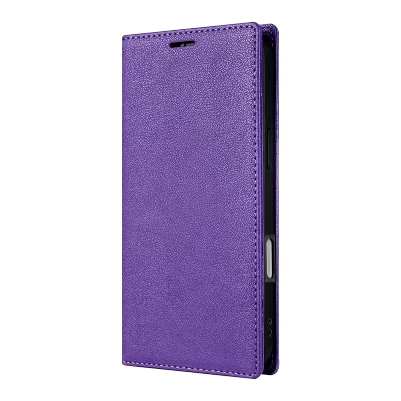 For iPhone Air Wallet Case Magnetic Closure PU Leather Phone Cover - Purple