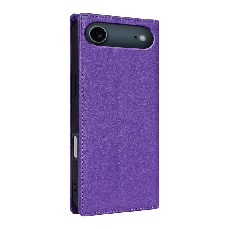 For iPhone Air Wallet Case Magnetic Closure PU Leather Phone Cover - Purple