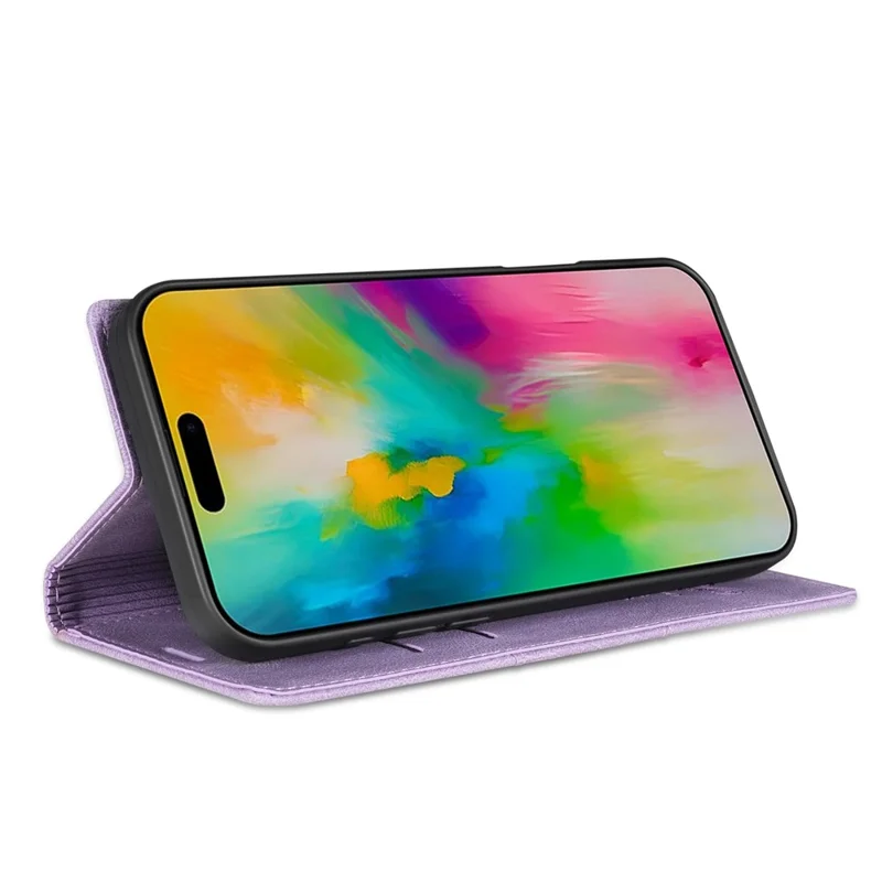 Capa Carteira Magnética de Couro para iPhone 17 - Roxa