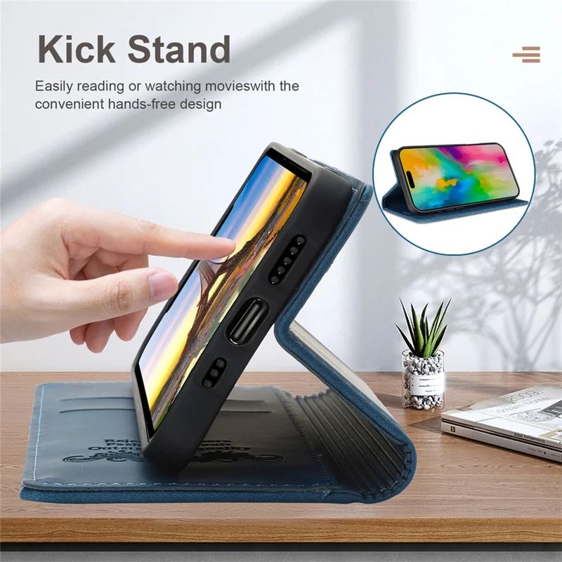 For iPhone Air Wallet Case Magnetic Closing Leather Phone Cover - Blue