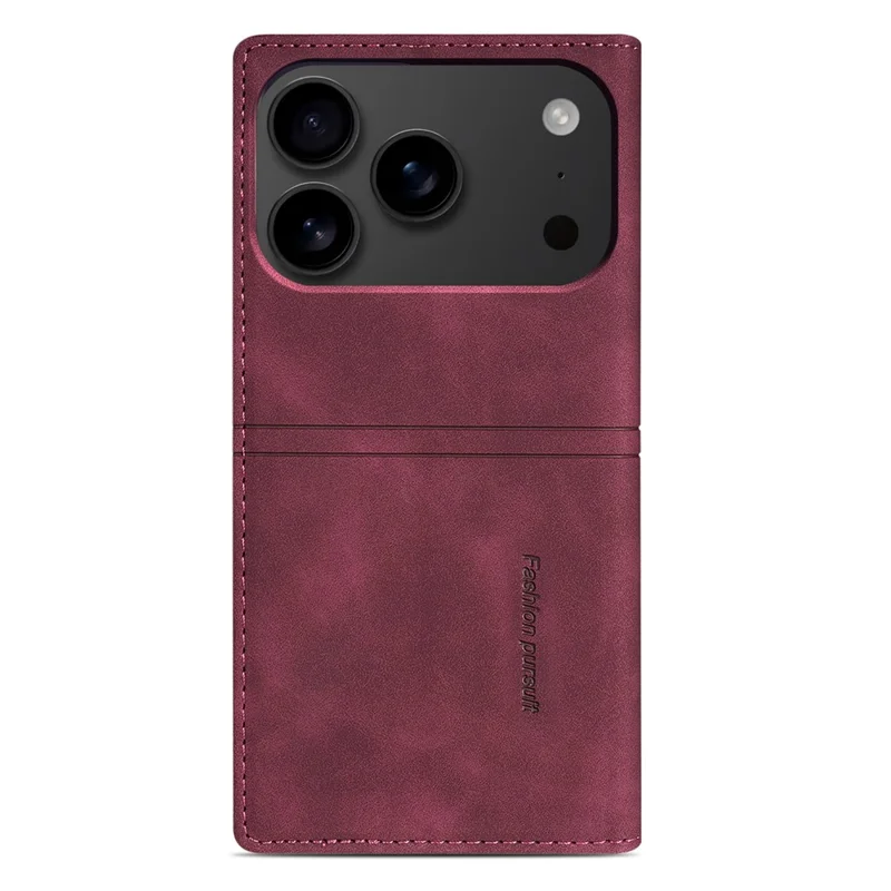 Für iPhone 17 Pro Geldbörse Tasche Magnetverschluss Leder Handyhülle - Weinrot
