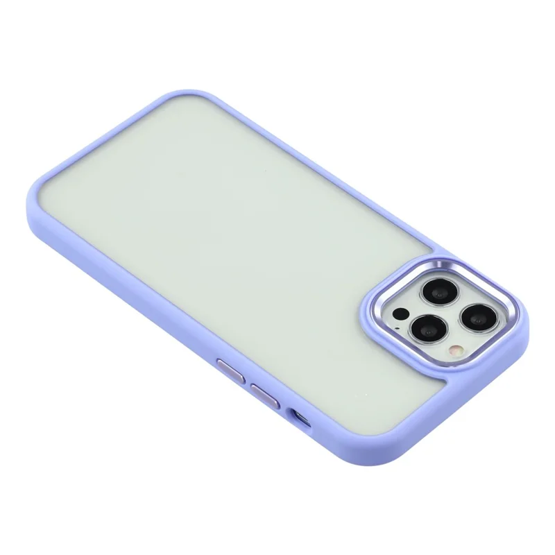 For iPhone 12 Pro Max Case Anti-Drop TPU + PC Clear Phone Back Cover - Light Purple