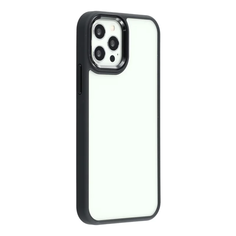 For iPhone 12 Pro Max Case Anti-Drop TPU + PC Clear Phone Back Cover - Black