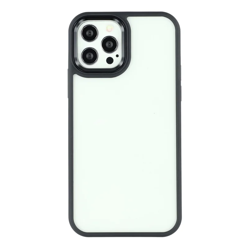 For iPhone 12 Pro Max Case Anti-Drop TPU + PC Clear Phone Back Cover - Black