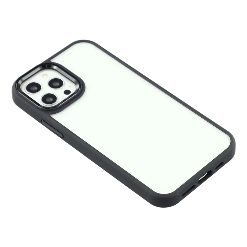 For iPhone 12 Pro Max Case Anti-Drop TPU + PC Clear Phone Back Cover - Black
