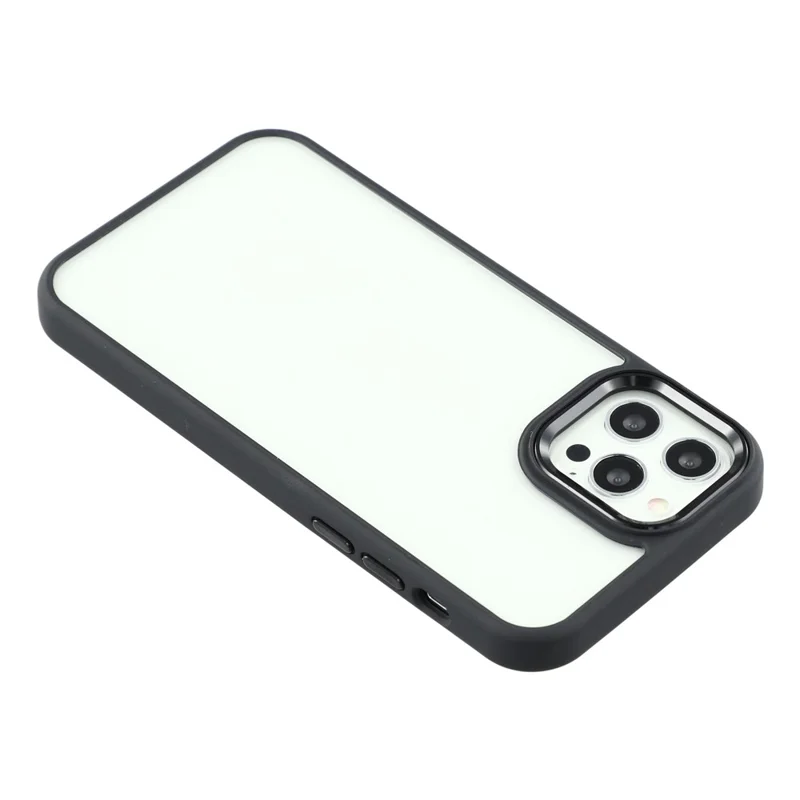For iPhone 12 Pro Max Case Anti-Drop TPU + PC Clear Phone Back Cover - Black