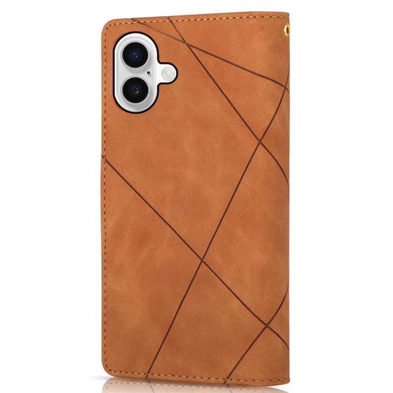 For iPhone 17 Wallet Case Color Splicing Leather Phone Cover with Stand - Brown