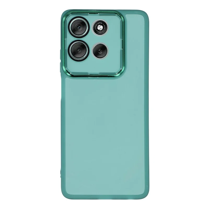 Pour Motorola Moto G56 5G Étui Cadre de Caméra Électrolytique TPU Housse de Téléphone - Transparent Vert Armée