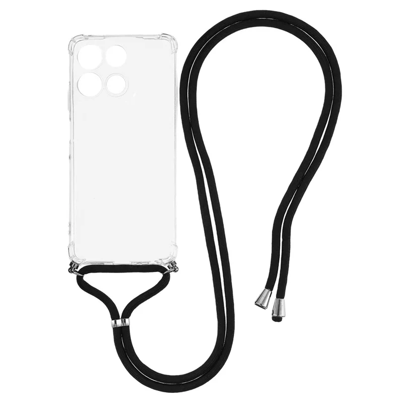 Funda para Motorola Moto G56 5G con Esquinas Reforzadas, TPU Transparente y Cordón