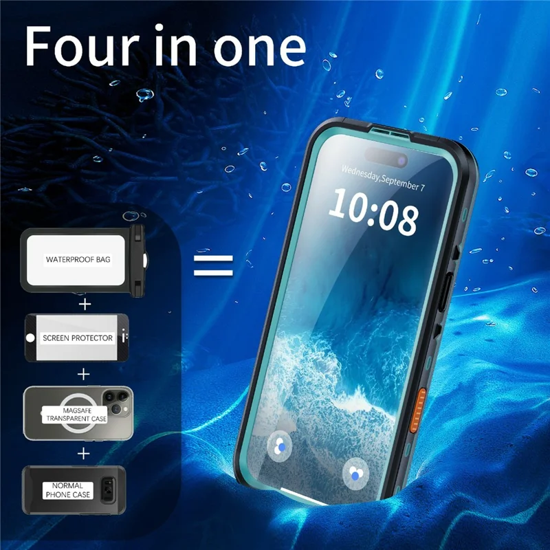 REDPEPPER Dot+ Serie für iPhone 17 Handy-Hülle, kompatibel mit MagSafe, IP68 wasserdicht, transparente Rückseite - Blau