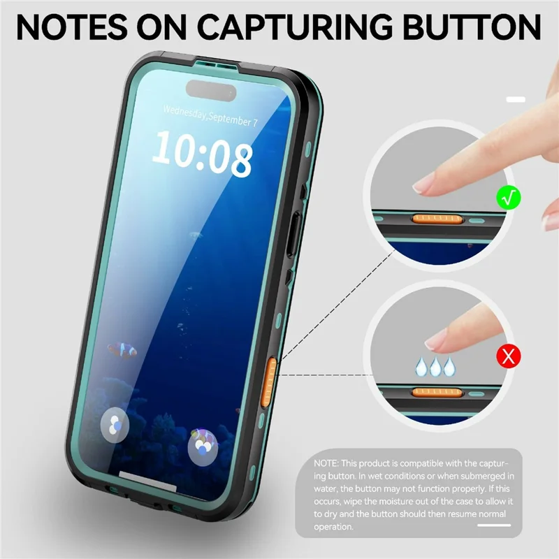 REDPEPPER Dot+ Serie für iPhone 17 Handy-Hülle, kompatibel mit MagSafe, IP68 wasserdicht, transparente Rückseite - Blau