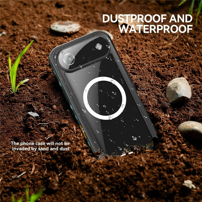 REDPEPPER Dot+ Serie für iPhone 17 Handy-Hülle, kompatibel mit MagSafe, IP68 wasserdicht, transparente Rückseite - Blau