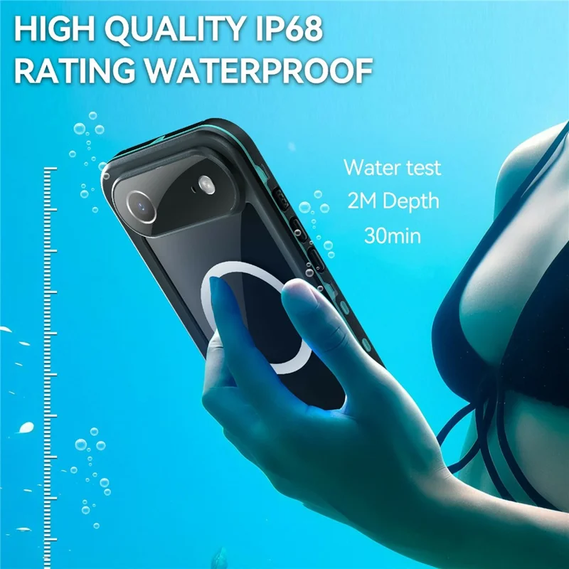 REDPEPPER Dot+ Serie für iPhone 17 Handy-Hülle, kompatibel mit MagSafe, IP68 wasserdicht, transparente Rückseite - Blau