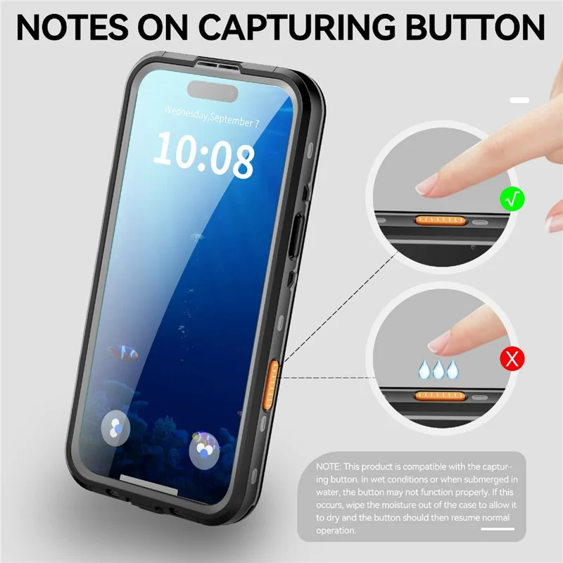 REDPEPPER Dot+ Series For iPhone Air Cellphone Case Compatible with MagSafe IP68 Waterproof Clear Back Phone Cover - Black