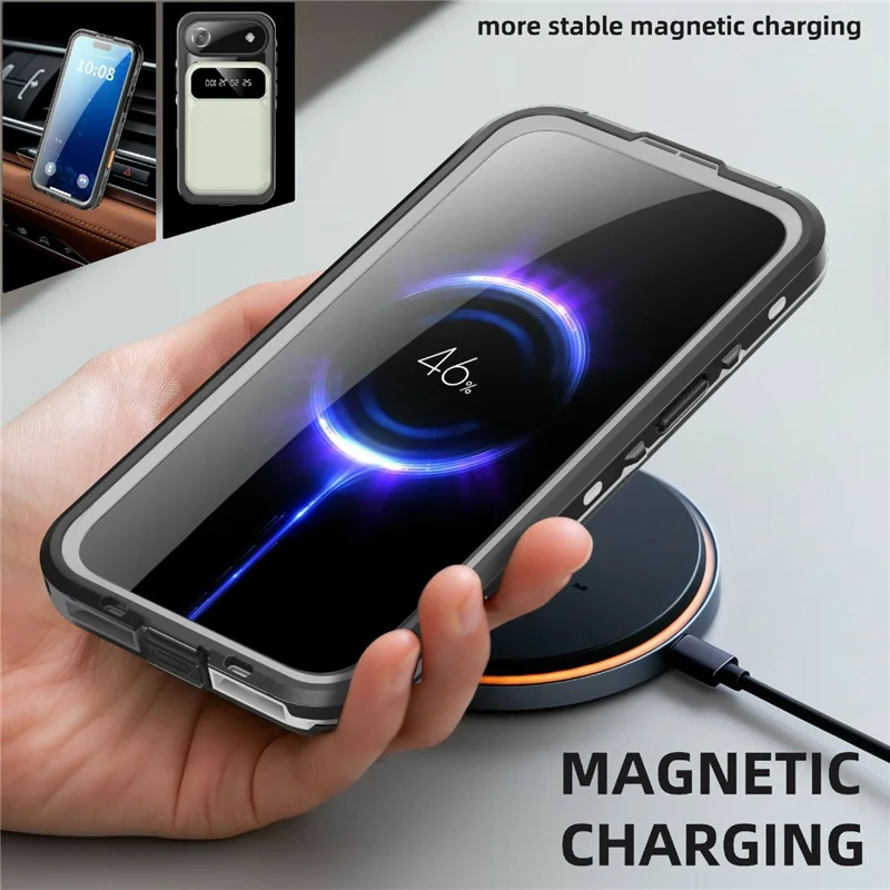 REDPEPPER Dot+ Series For iPhone Air Cellphone Case Compatible with MagSafe IP68 Waterproof Clear Back Phone Cover - Black
