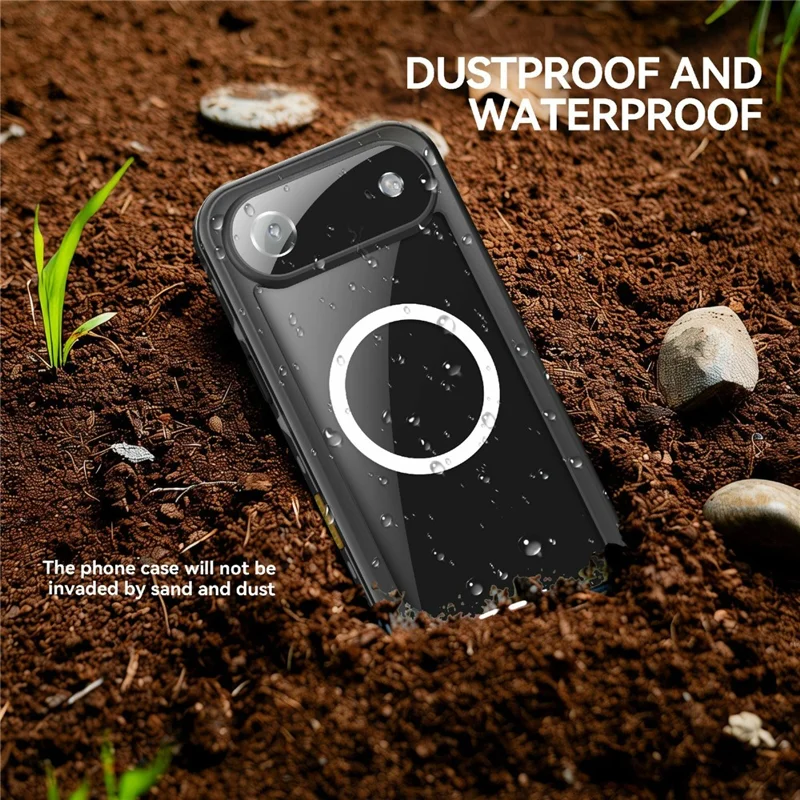 REDPEPPER Dot+ Series For iPhone Air Cellphone Case Compatible with MagSafe IP68 Waterproof Clear Back Phone Cover - Black