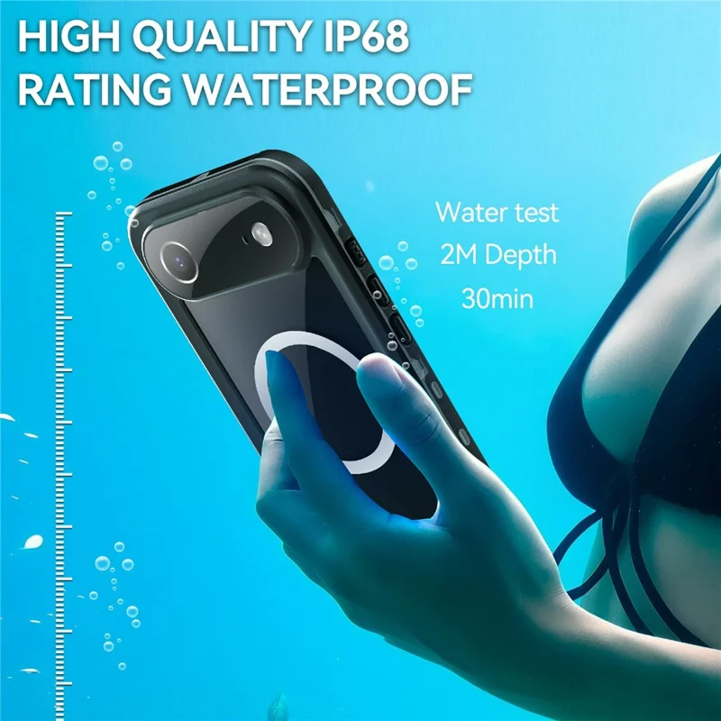 REDPEPPER Dot+ Series For iPhone Air Cellphone Case Compatible with MagSafe IP68 Waterproof Clear Back Phone Cover - Black