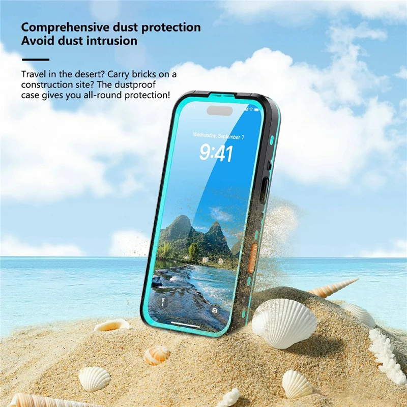 REDPEPPER Serie Dot+ Para Funda de Móvil iPhone 17 Pro Compatible con MagSafe Resistente al Agua IP68 Transparente - Azul