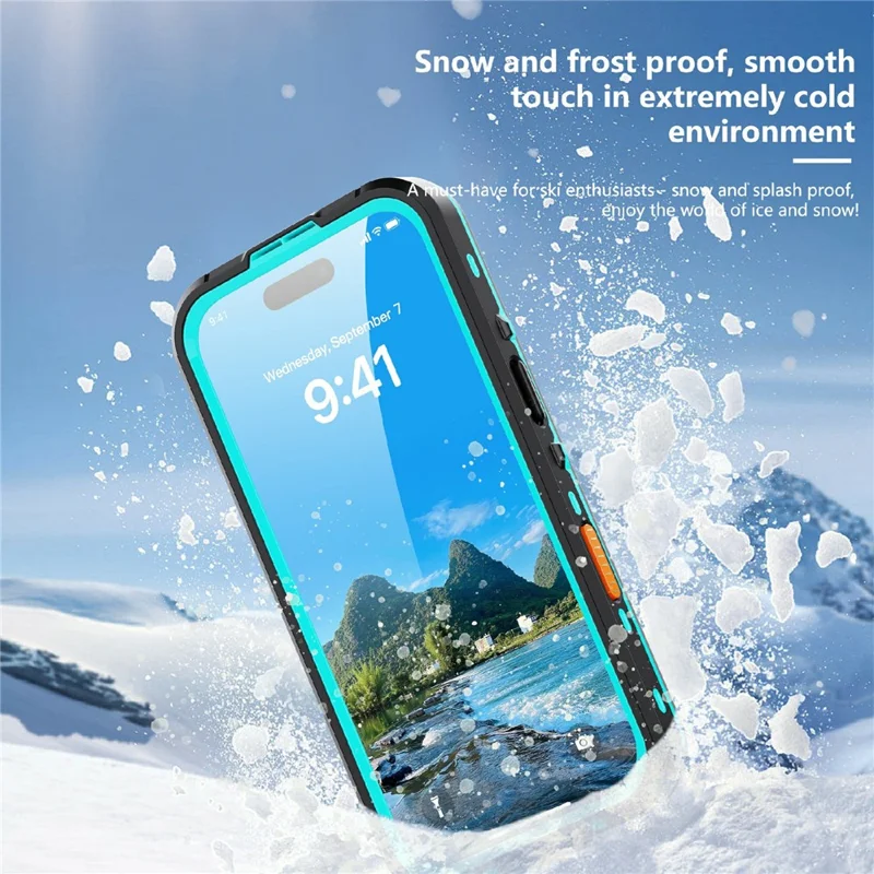REDPEPPER Serie Dot+ Para Funda de Móvil iPhone 17 Pro Compatible con MagSafe Resistente al Agua IP68 Transparente - Azul