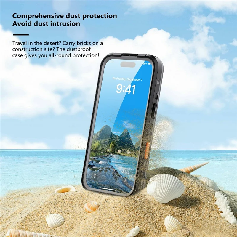 REDPEPPER Dot+ Series For iPhone 17 Pro Cellphone Case Compatible with MagSafe IP68 Waterproof Clear Back Phone Cover - Black