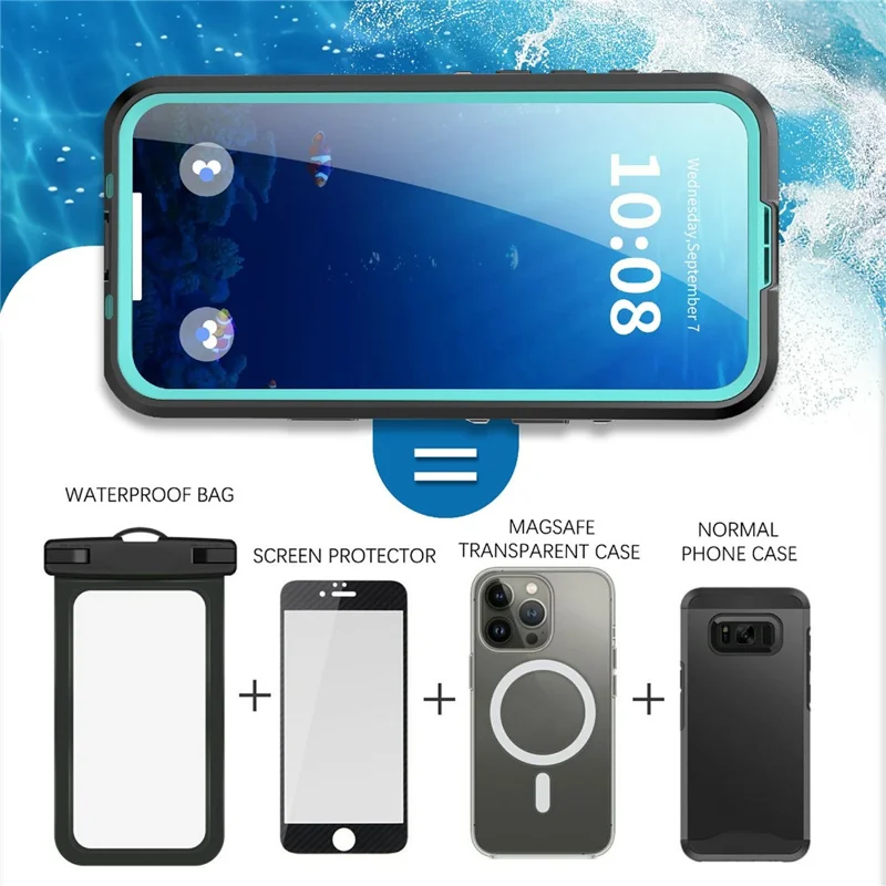 REDPEPPER Dot+ Series For iPhone 17 Pro Max Cellphone Case Compatible with MagSafe IP68 Waterproof Clear Back Phone Cover - Blue