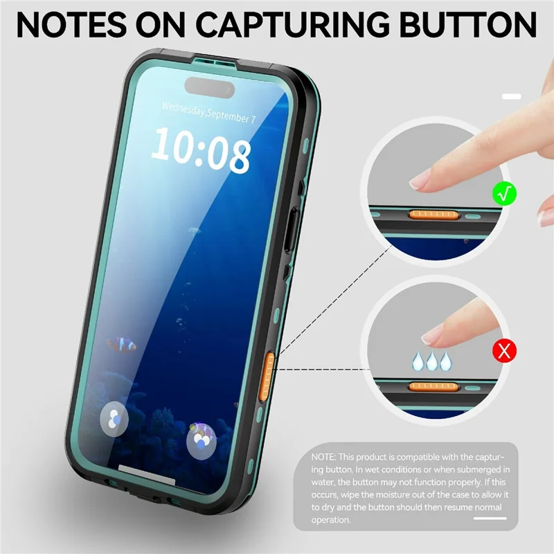 REDPEPPER Dot+ Series For iPhone 17 Pro Max Cellphone Case Compatible with MagSafe IP68 Waterproof Clear Back Phone Cover - Blue