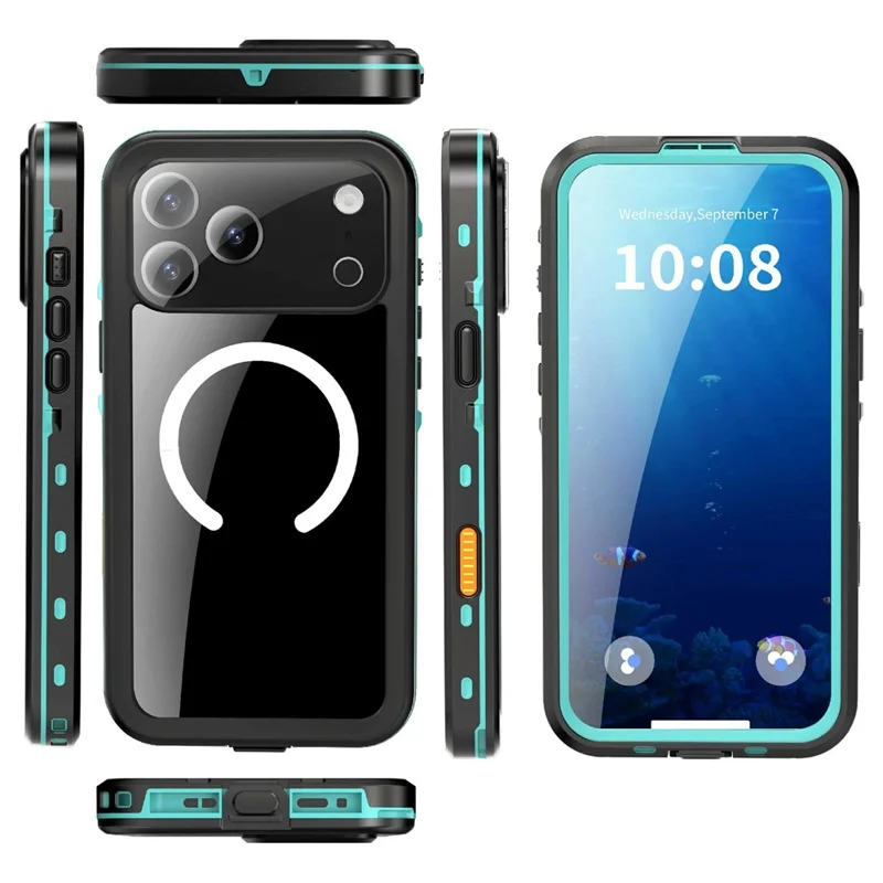 REDPEPPER Dot+ Series For iPhone 17 Pro Max Cellphone Case Compatible with MagSafe IP68 Waterproof Clear Back Phone Cover - Blue