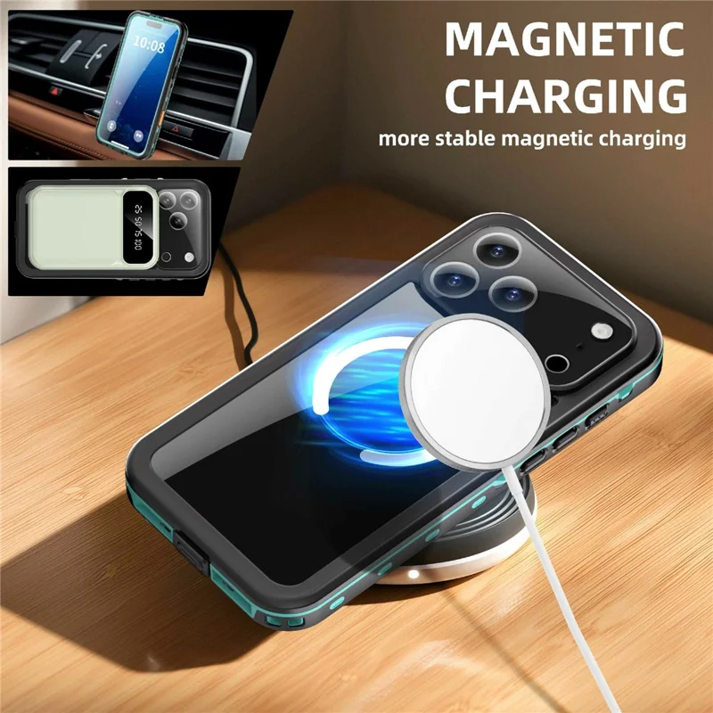 REDPEPPER Dot+ Series For iPhone 17 Pro Max Cellphone Case Compatible with MagSafe IP68 Waterproof Clear Back Phone Cover - Blue