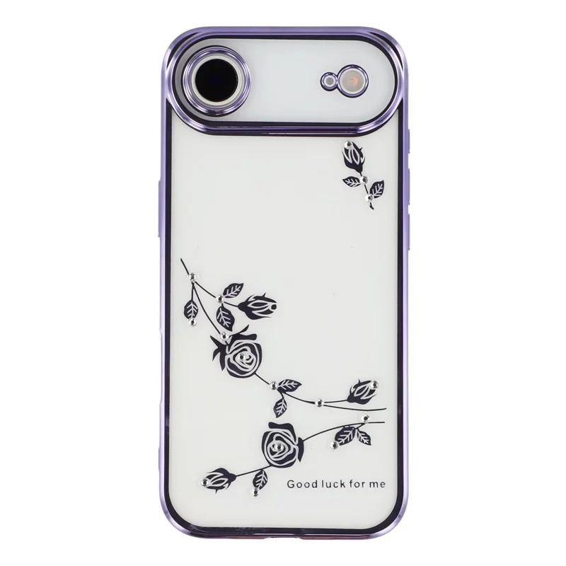 KADEM voor iPhone Air hoesje met bloemen strass decor TPU telefoonhoes - Paars