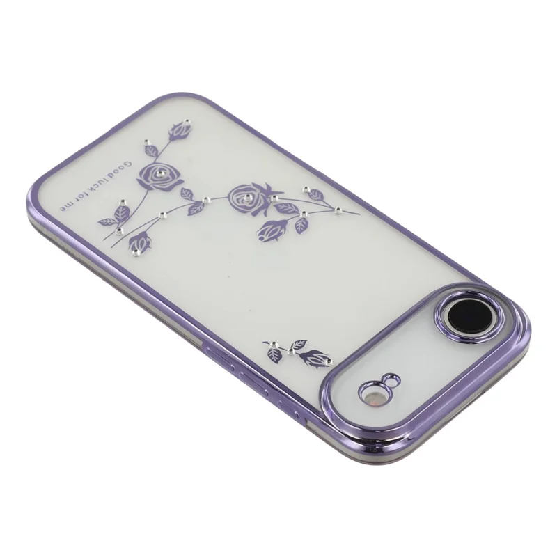 KADEM voor iPhone Air hoesje met bloemen strass decor TPU telefoonhoes - Paars