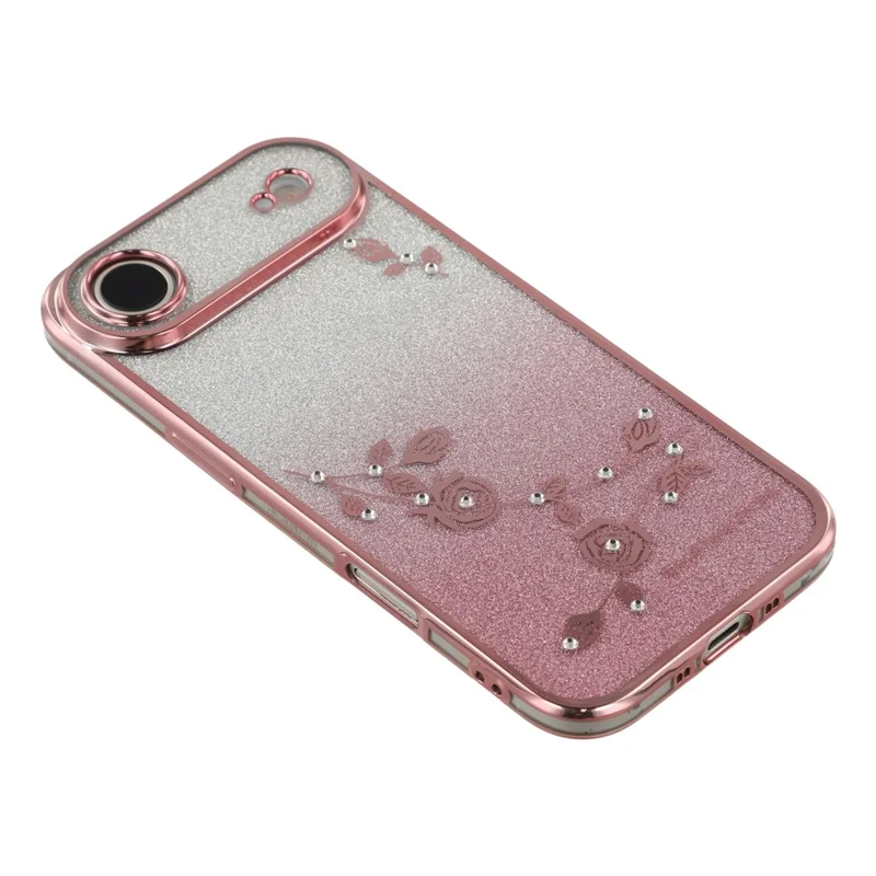 KADEM For iPhone Air Case Flower TPU Flexible Gradient Phone Cover - Rose Gold