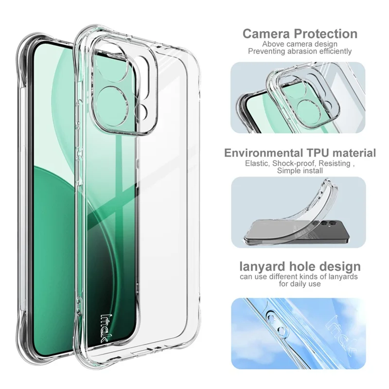Funda IMAK para Oppo Reno14 5G (Global) de TPU para Teléfono - Protección Antichoque con Airbag - Transparente