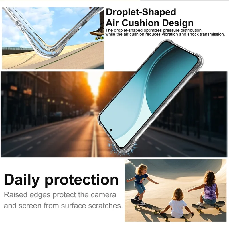 IMAK Für Oppo Reno14 Pro 5G (Global) Hülle TPU Handyhülle Stoßfest mit Luftpolster-Schutz - Transparent