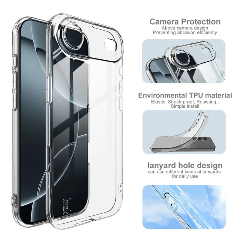 IMAK UX-5 Series For iPhone 17 Air Case Shockproof TPU Clear Slim Back Shell