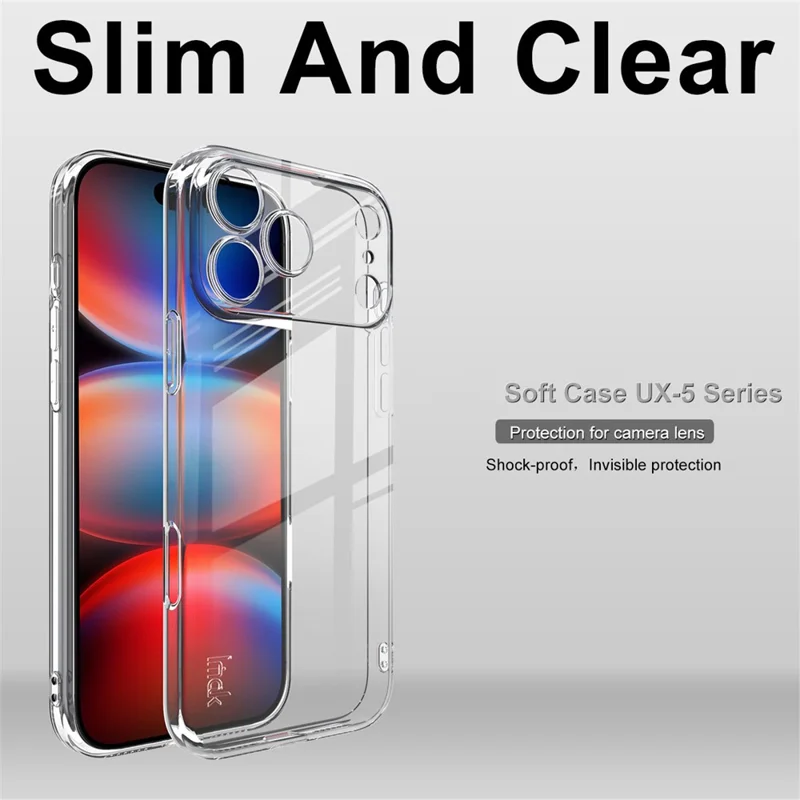IMAK Seria UX-5 dla iPhone 17 Pro Max Etui przeciwudarowe przezroczyste cienkie pokrycie tylnie z TPU